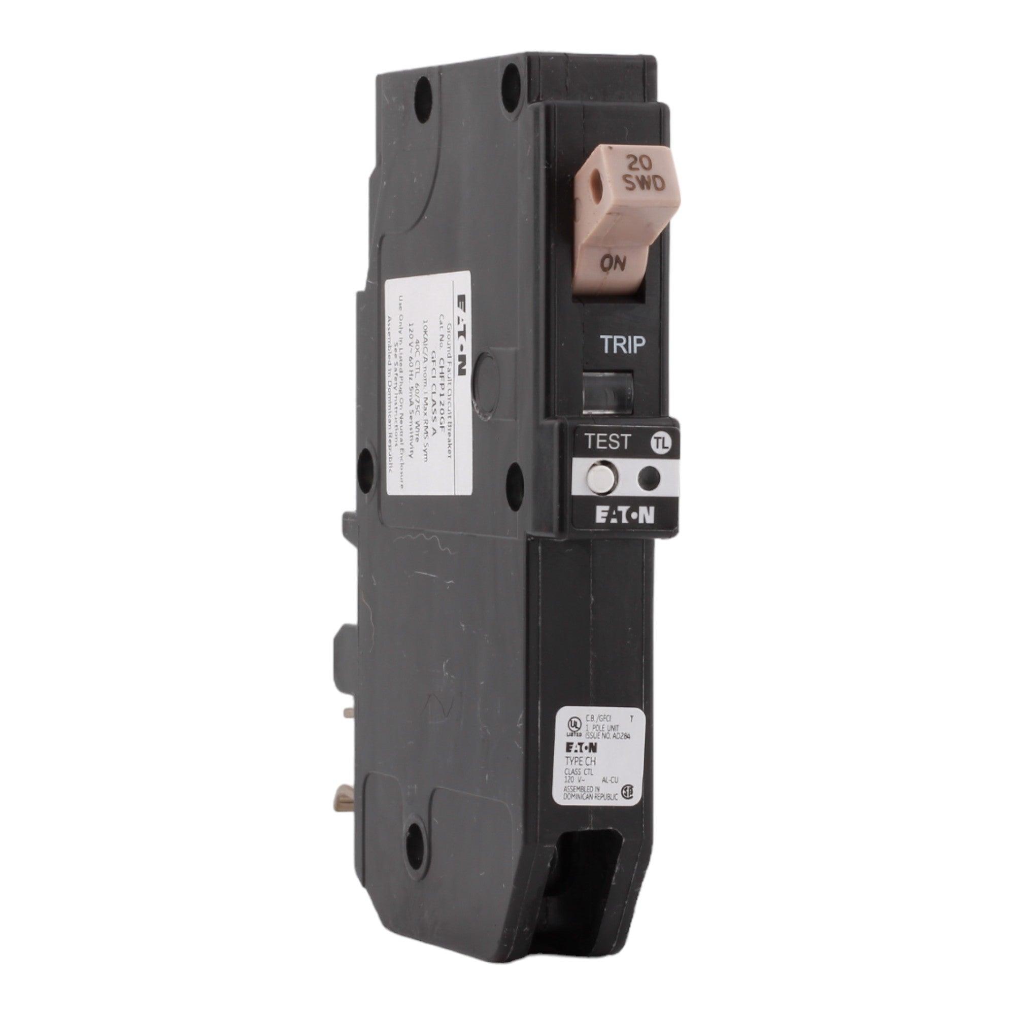 Eaton CH CHFP120GF 20A 1P 120/240V GFCI Plug-On Neutral Circuit