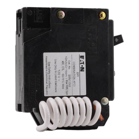 Eaton BRN115AF 15 Amp Single Pole 120V Pigtail-Neutral AFCI Arc Fault Circuit Breaker UL