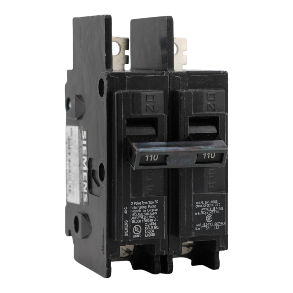 Siemens BQ2B110 110A 2P 120/240V Molded Case Circuit Breaker