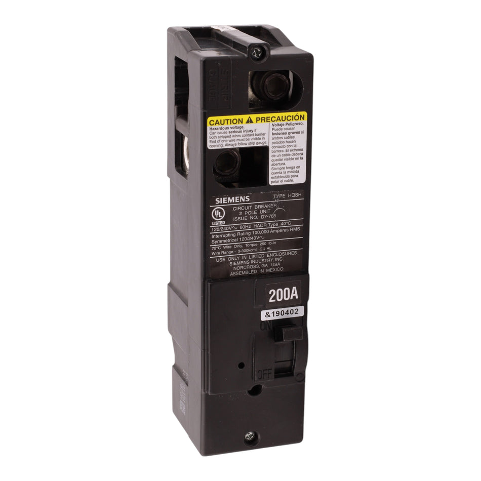 Siemens QS HQS2200H 200A 2P 120/240V Main Circuit Breaker