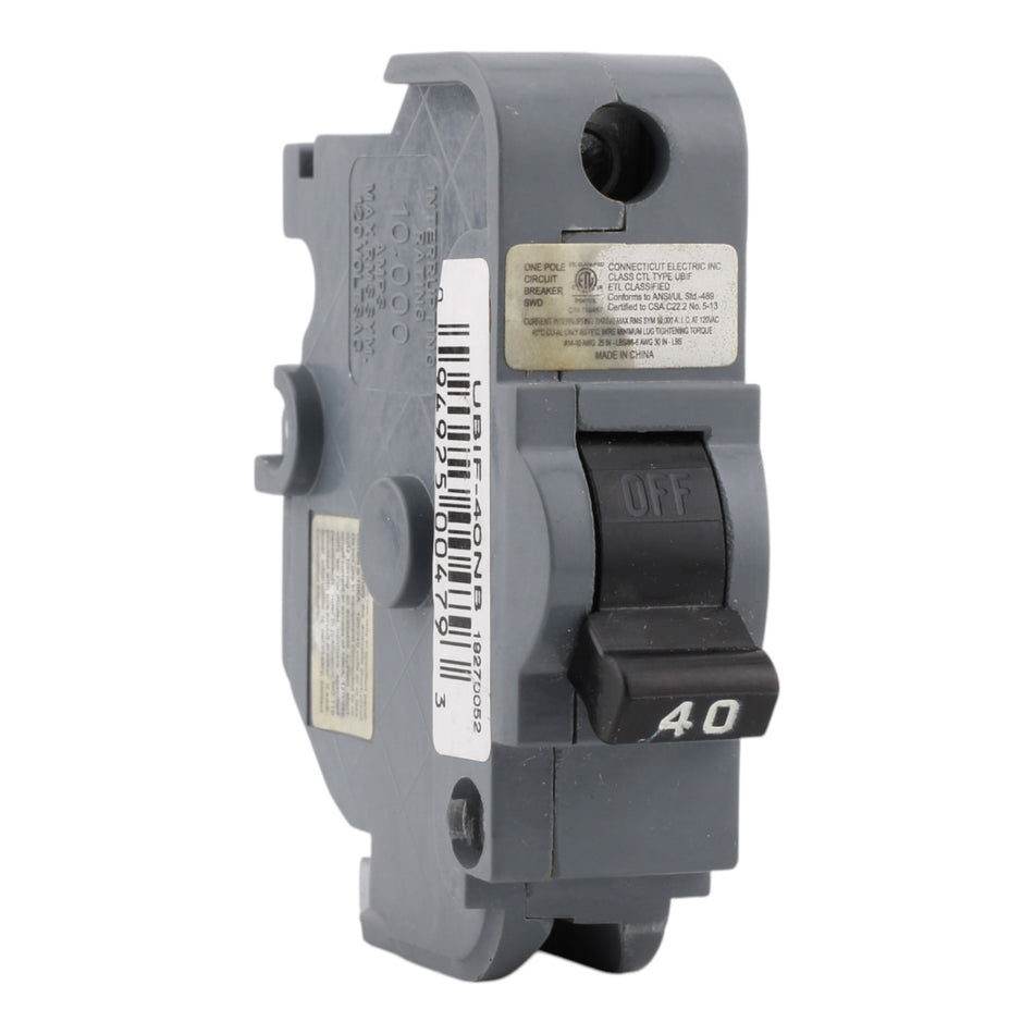 Connecticut Electric UBIF-40NB 40A 1P FPE Replacement Bolt-On Circuit Breaker