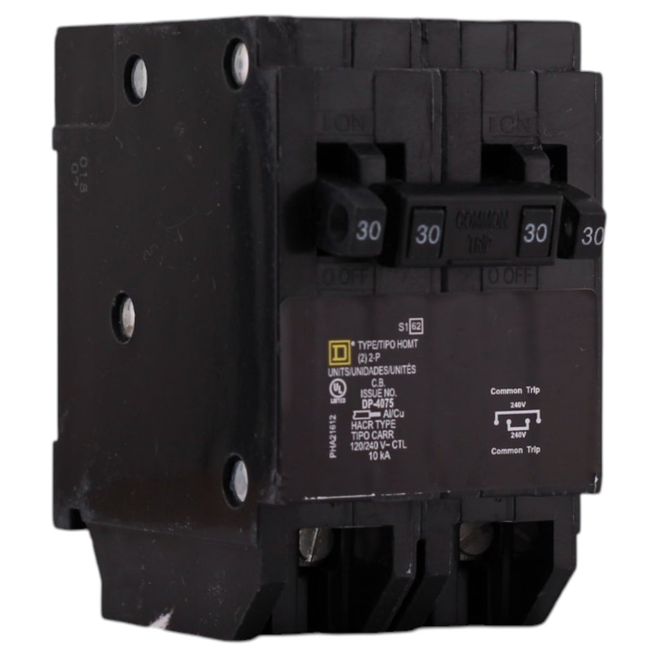 Square D Homeline, HOMT230230, 30A, 2P/2P, 120/240V, Quadplex, Circuit Breaker