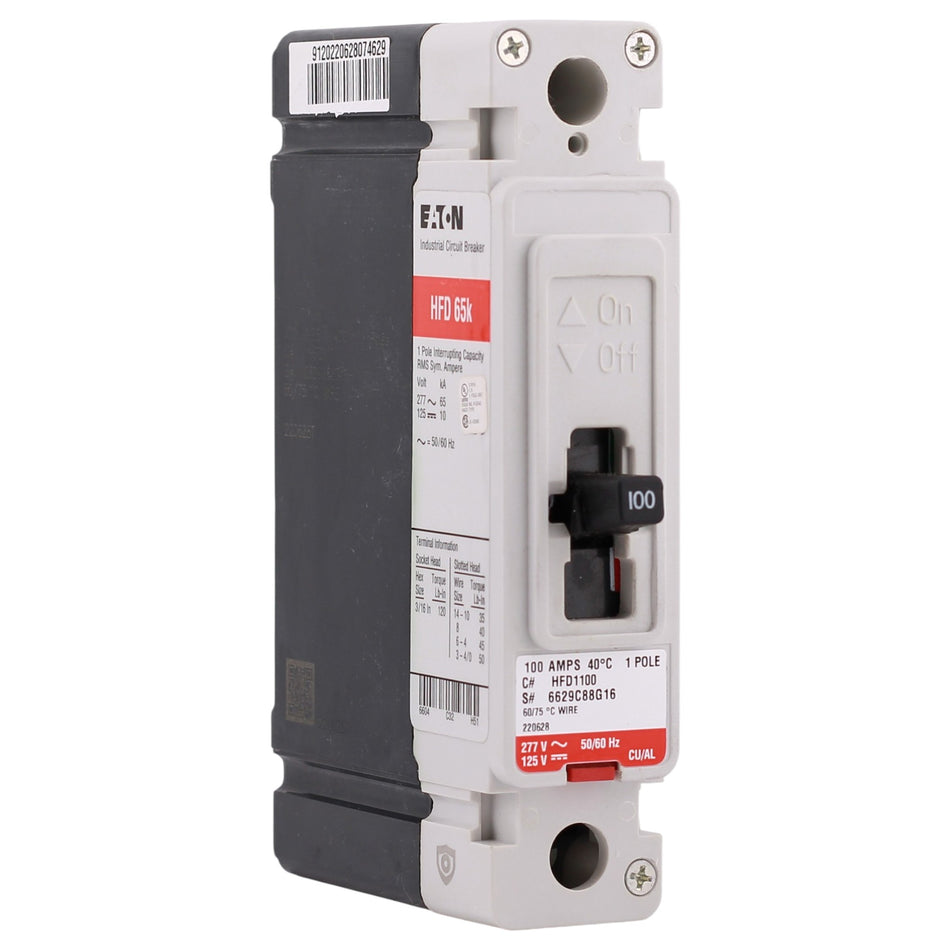 Eaton Series C, HFD1100, 100A, 1P, 347V, Molded Case Circuit Breaker