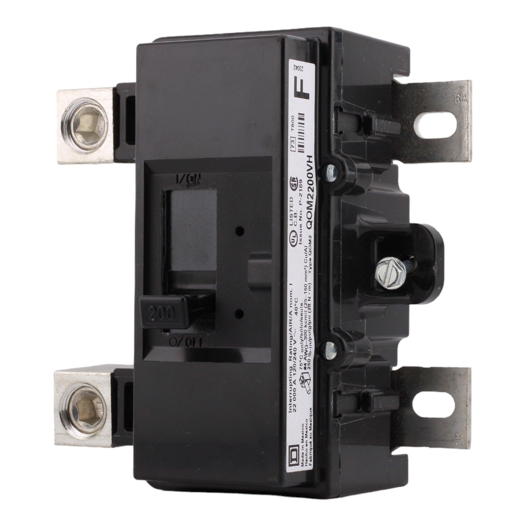 Square D QOM2200VH 200 Amp Double Pole Main Circuit Breaker, 120/240V, Bolt-On, UL Listed