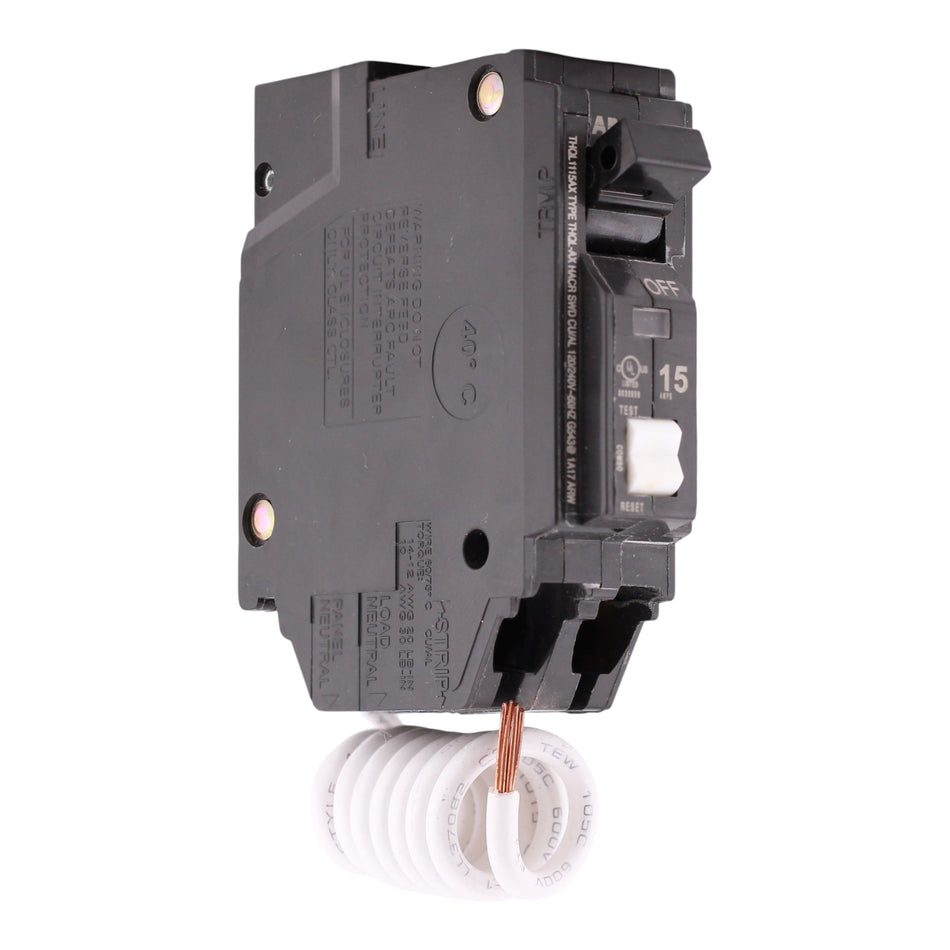 GE Q-Line, THQL1115AX, 15A, 1P, 120/240V, AFCI, Pigtail Neutral, Circuit Breaker