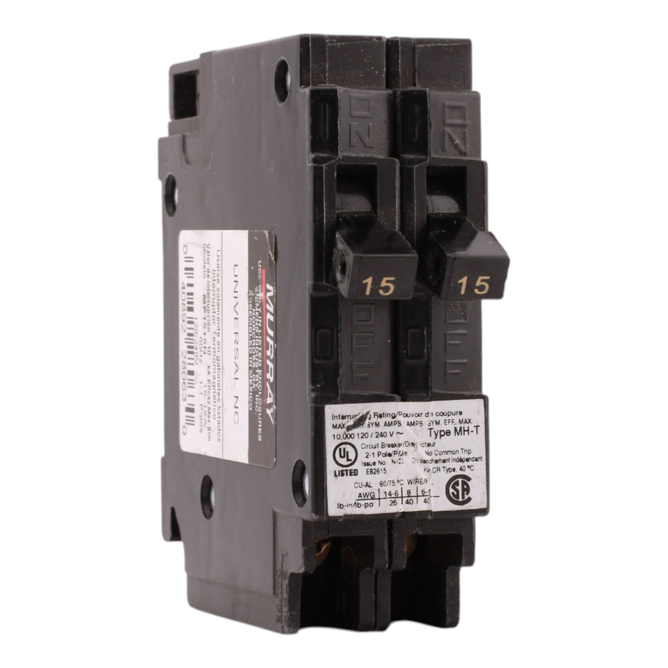Murray MP1515N 15A-15A 1P 240V Duplex Circuit Breaker