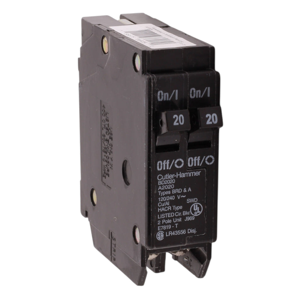 Eaton BR BD2020 20A 1P 120V Duplex Pigtail Neutral Circuit Breaker