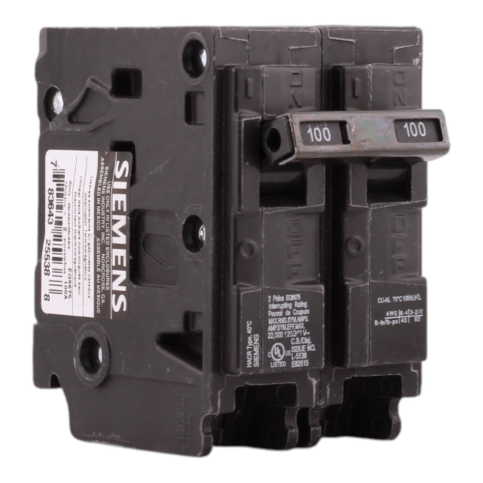 Siemens EQ9675 100A 2P 240V Main Circuit Breaker