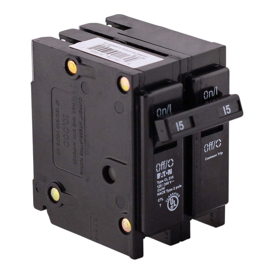 Eaton CL, CL215, 15A, 2P, 120/240V, Classified Replacement, Circuit Breaker