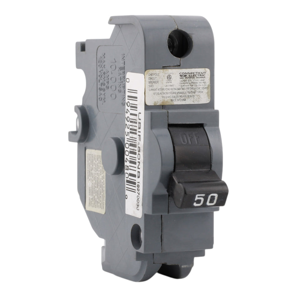Connecticut Electric UBIF-50NB 50A 1P FPE Replacement Bolt-On Circuit Breaker