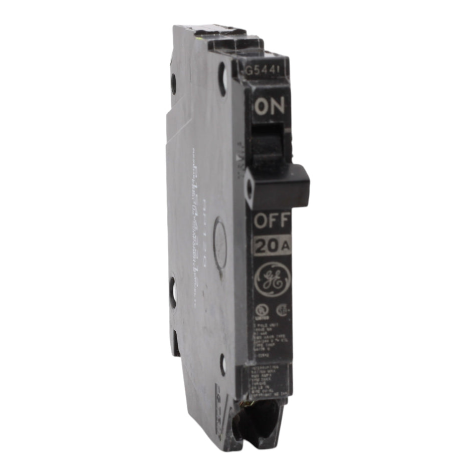 GE THQP120 20 Amp Single-Pole Circuit Breaker - 120/240V, 10kA, Plug-In, UL Listed