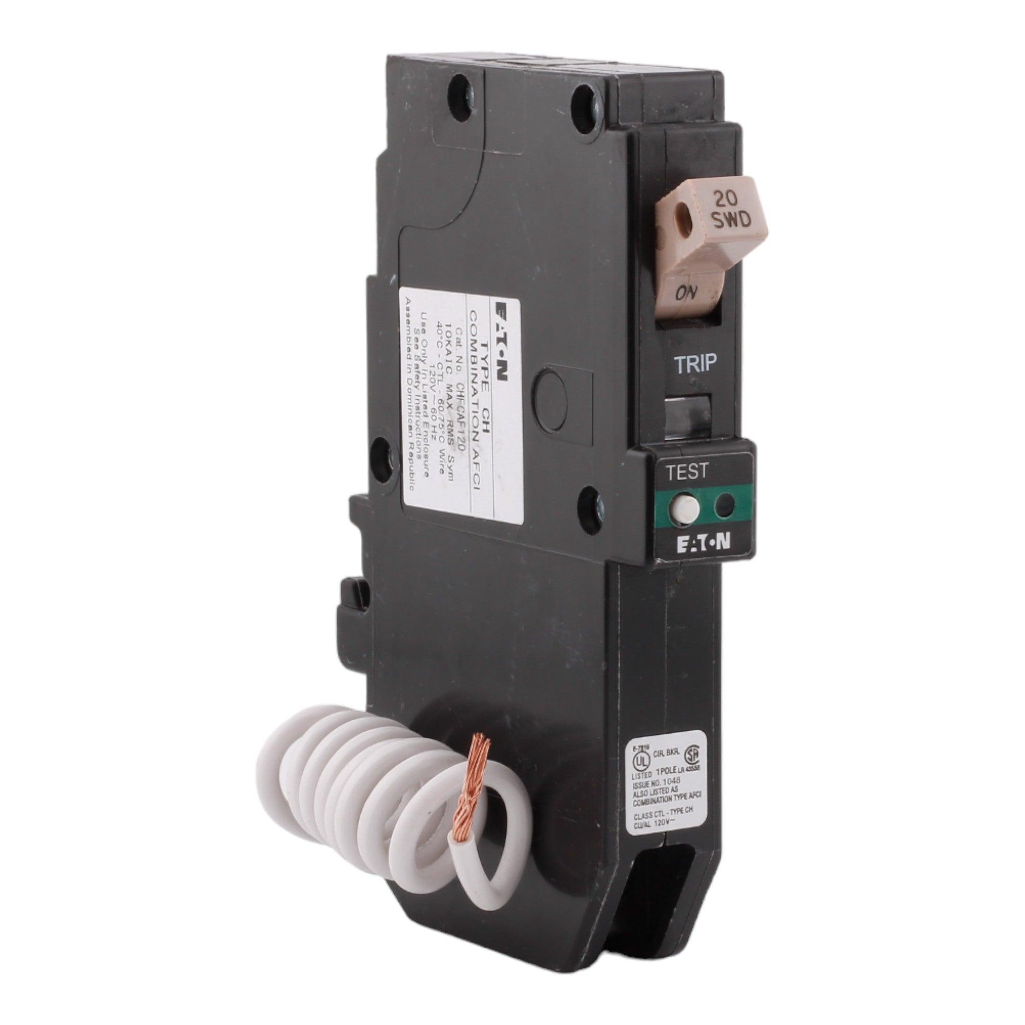 Eaton CHFCAF120 20 Amp Single Pole 120V Pigtail-Neutral AFCI Arc Fault Circuit Breaker UL