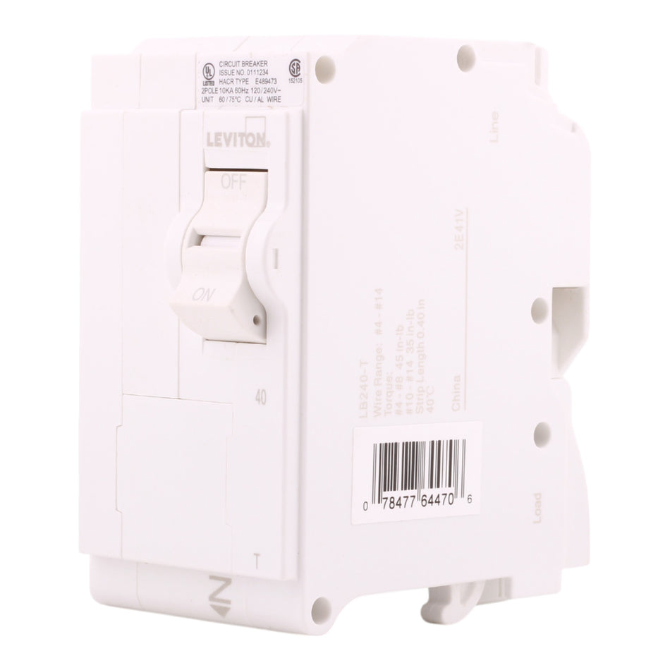 Leviton LB240-T 40A 2P 120/240V Standard Plug-On Neutral Circuit Breaker