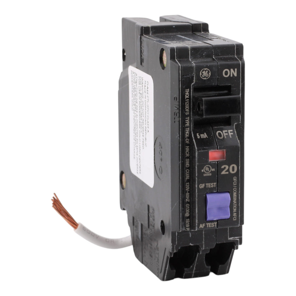 GE THQL1120DFS 20A 1P 120V Dual Function AFCI/GFCI Circuit Breaker