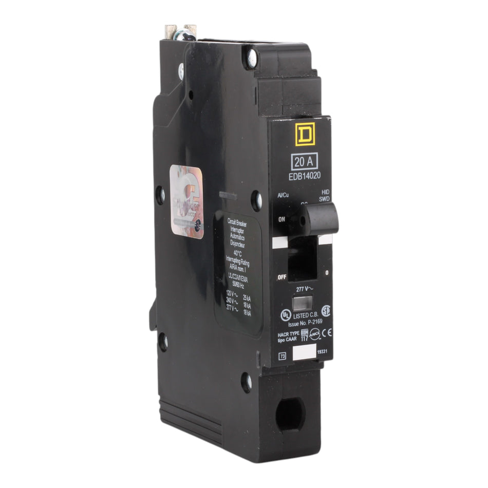 Square D EDB14020 20A 1P 277V Thermal-Magnetic Circuit Breaker
