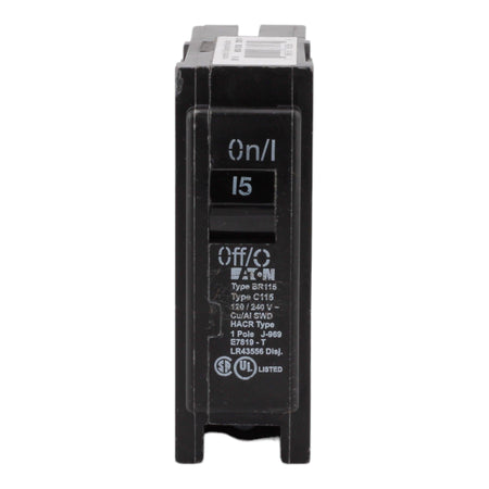 Eaton BR115 15 Amp Single Pole 120V Plug-In Standard Trip Circuit Breaker UL