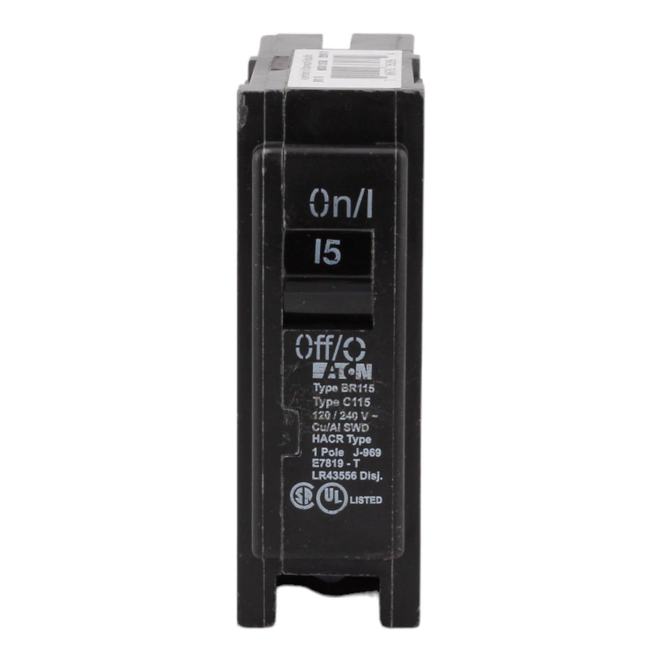 Eaton BR115 15 Amp Single Pole 120V Plug-In Standard Trip Circuit Brea ...