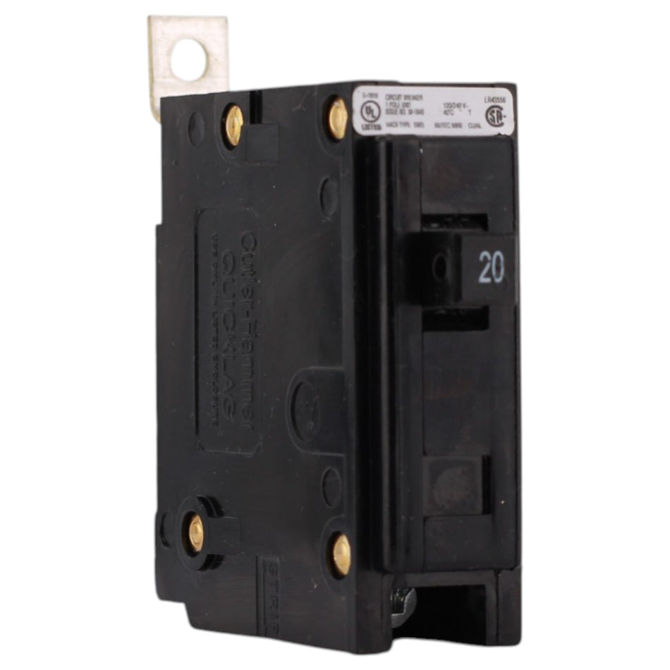 Eaton Quicklag, QBHW1020, 20A, 1P, 120/240V, Bolt-On, Circuit Breaker