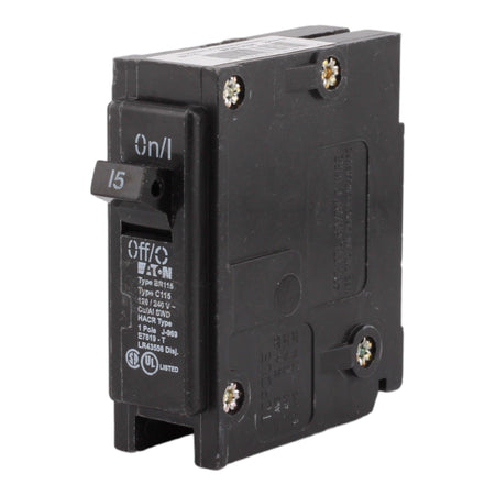 Eaton BR115 15 Amp Single Pole 120V Plug-In Standard Trip Circuit Breaker UL