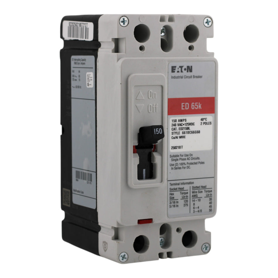 Eaton ED2150L 150A 2P 240V Molded Case Circuit Breaker