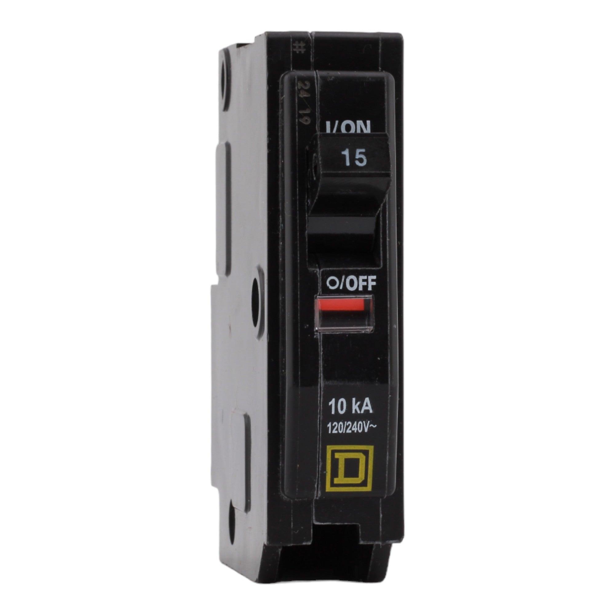 Square D QO115 15 Amp Single Pole 120V Plug-In Standard Trip Circuit Breaker UL