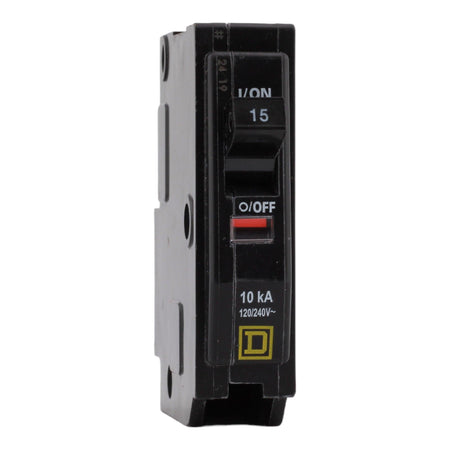 Square D QO115 15 Amp Single Pole 120V Plug-In Standard Trip Circuit Breaker UL