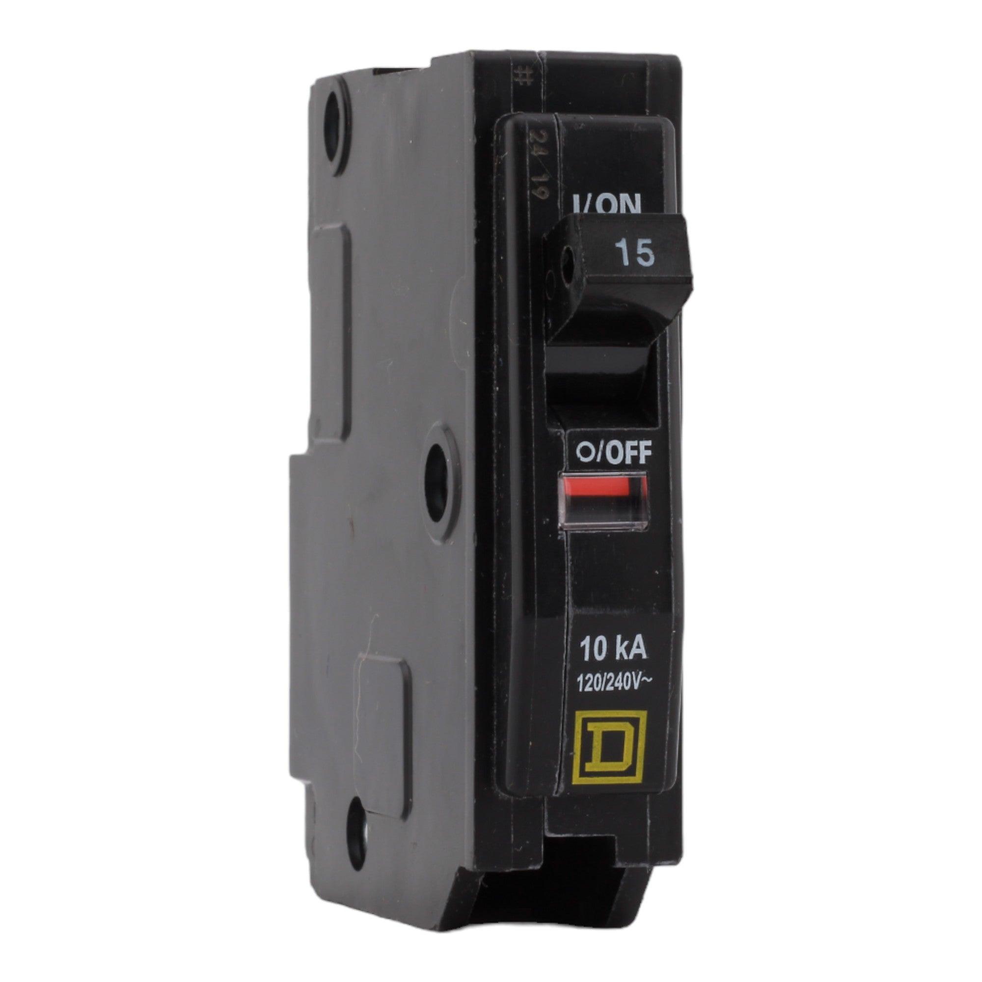 Square D QO115 15 Amp Single Pole 120V Plug-In Standard Trip Circuit Breaker UL