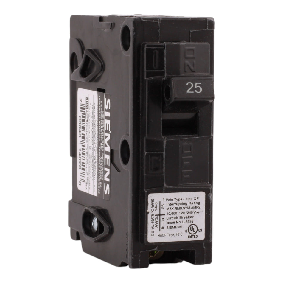 Siemens QP Q125 25A 1P 120V Circuit Breaker