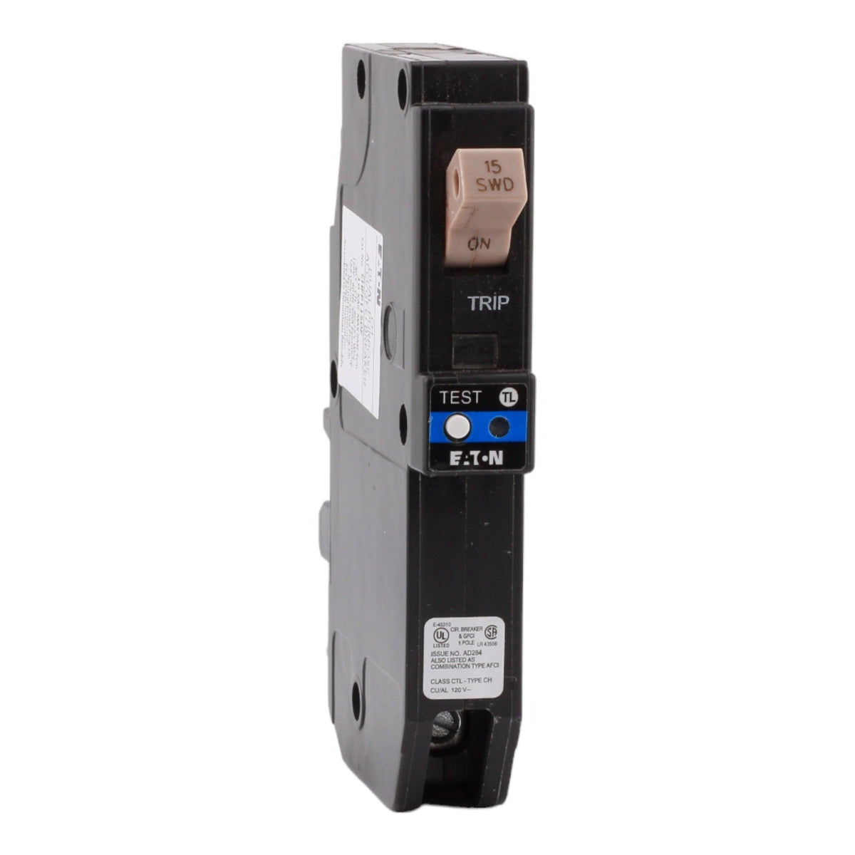 Eaton CHFP115DF 15 Amp Single Pole 120V Plug-On Neutral AFCI/GFCI Dual Function Circuit Breaker UL