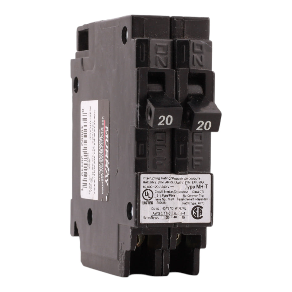 Murray MP2020 20A-20A 2P 120V Duplex Circuit Breaker