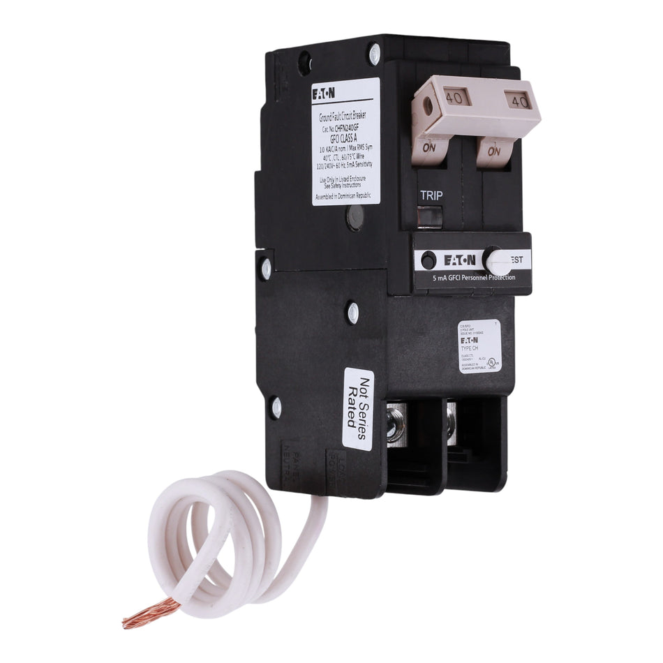 Eaton CH CHFN240GF 40A 2P 120/240V GFCI Pigtail Neutral Circuit Breaker