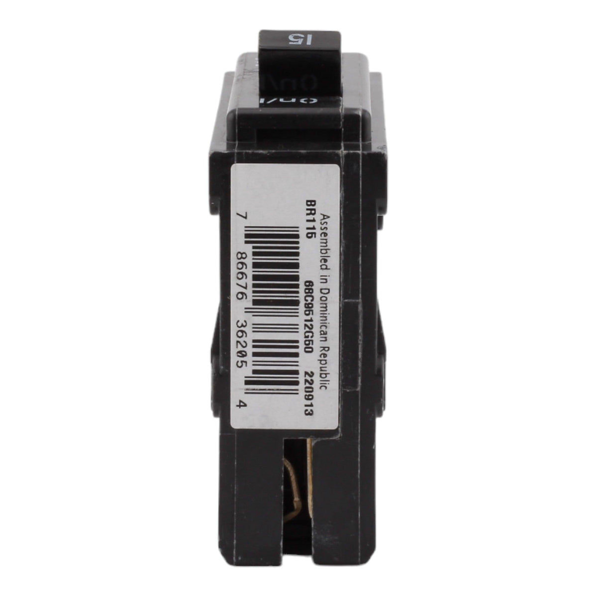 Eaton BR115 15 Amp Single Pole 120V Plug-In Standard Trip Circuit Breaker UL