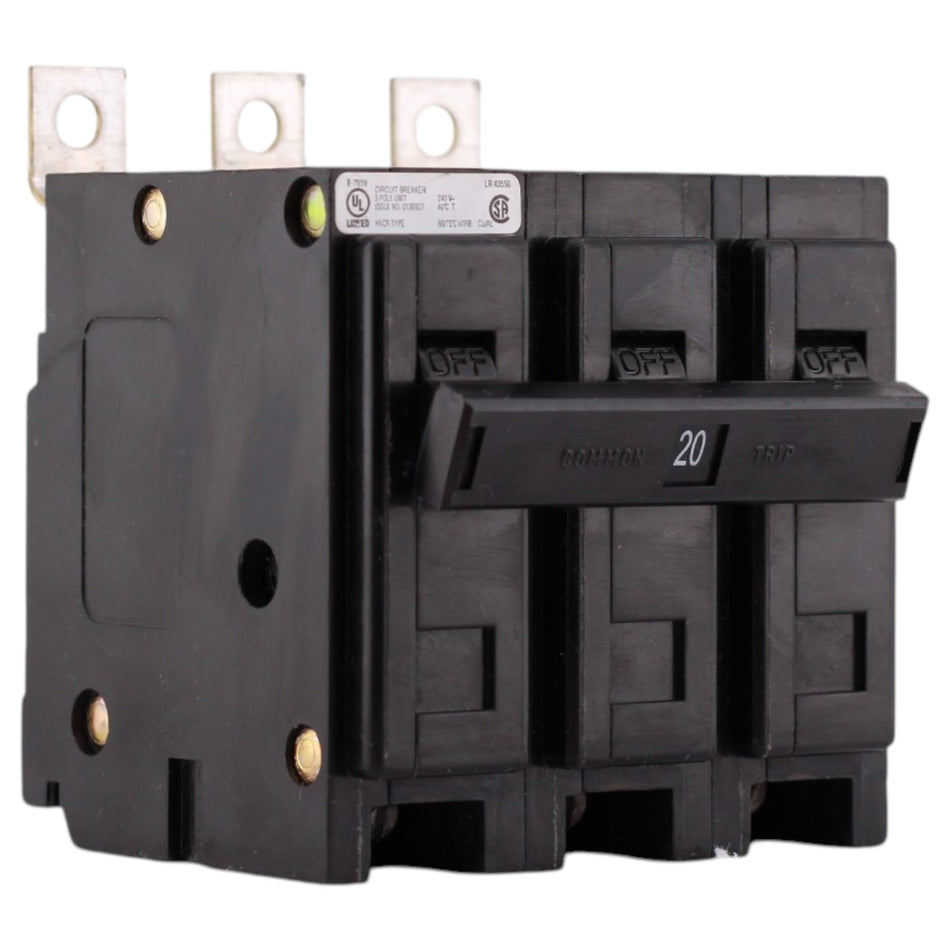 Eaton QB, QBHW3020H, 20A, 3P, 240V, 22kAIC, Bolt-On, Circuit Breaker