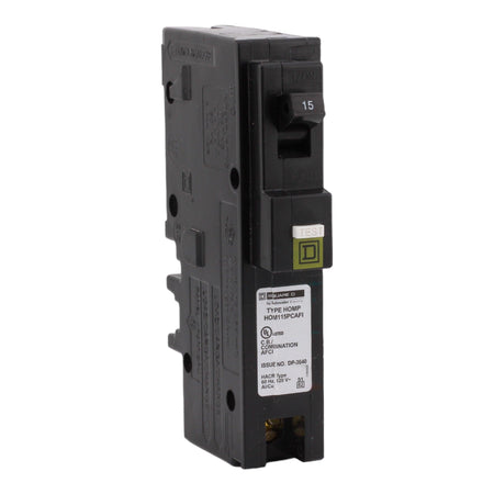 Square D HOM115PCAFI 15 Amp Single Pole 120V Plug-On Neutral AFCI Arc Fault Circuit Breaker UL