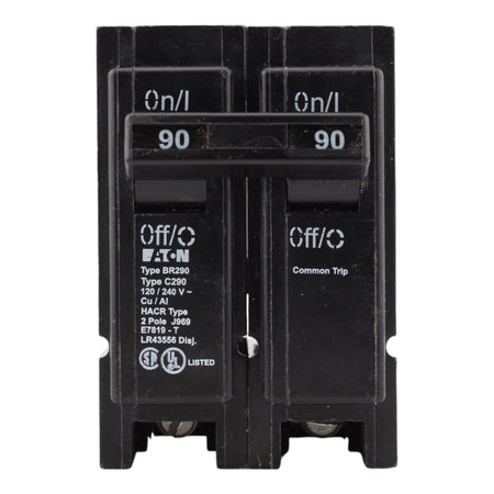 Eaton BR290 90 Amp Double Pole 240V Plug-In Standard Trip Circuit Breaker UL