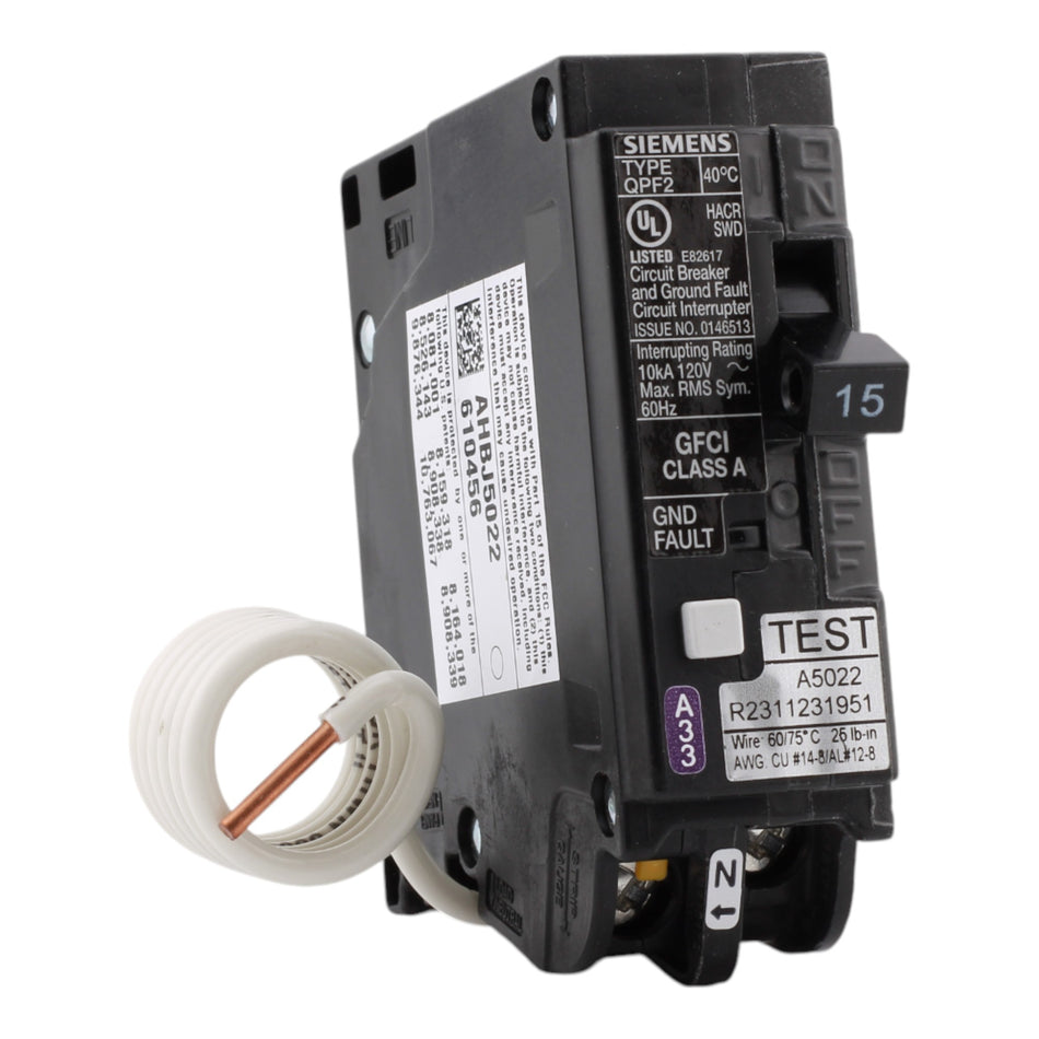 Siemens QF115AP 15A 1P 120V GFCI Circuit Breaker