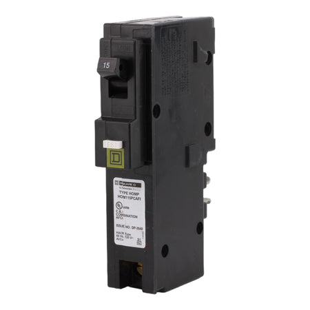 Square D HOM115PCAFI 15 Amp Single Pole 120V Plug-On Neutral AFCI Arc Fault Circuit Breaker UL
