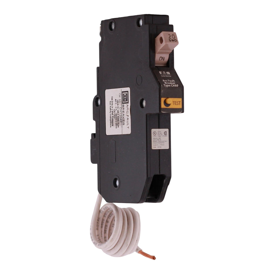 Cutler-Hammer, CH120AF, 20A, 1P, 120/240V, AFCI, Pigtail Neutral, Plug-On, Circuit Breaker