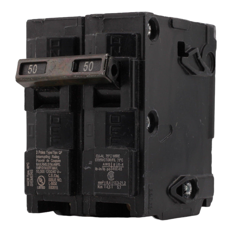 Q250 Siemens Q250 50 Amp Double Pole 240V Plug-In Standard Trip Circuit Bre ...