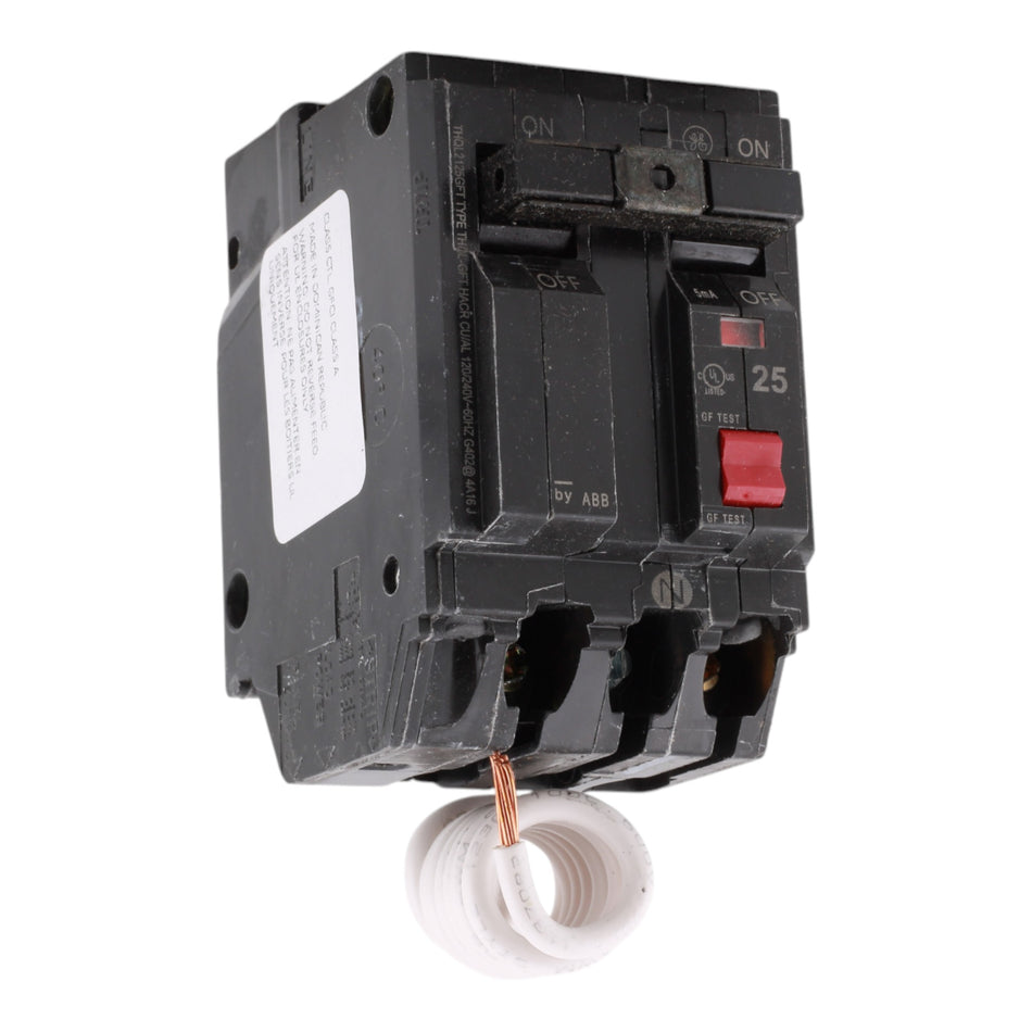 GE THQL2125GFT 25A 2P 120/240V GFCI Self-Test Circuit Breaker