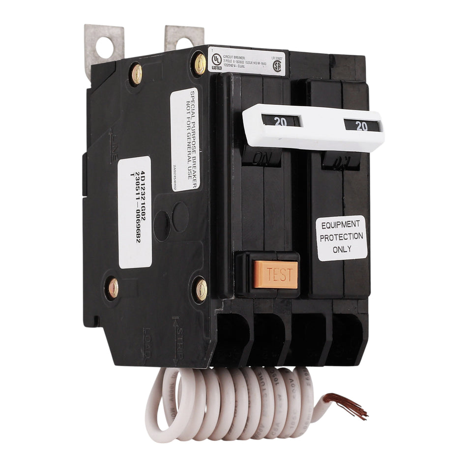 Eaton QBGFEP2020 20A 2P 240V GFEP Bolt-On Circuit Breaker BAB Frame