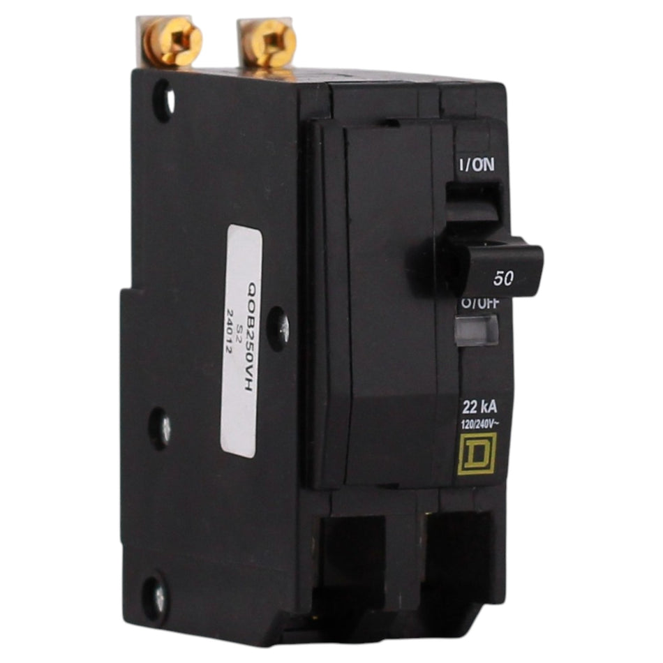 Square D QO, QOB250VH, 50A, 2P, 120/240V, Thermal Magnetic, Bolt-On, Circuit Breaker