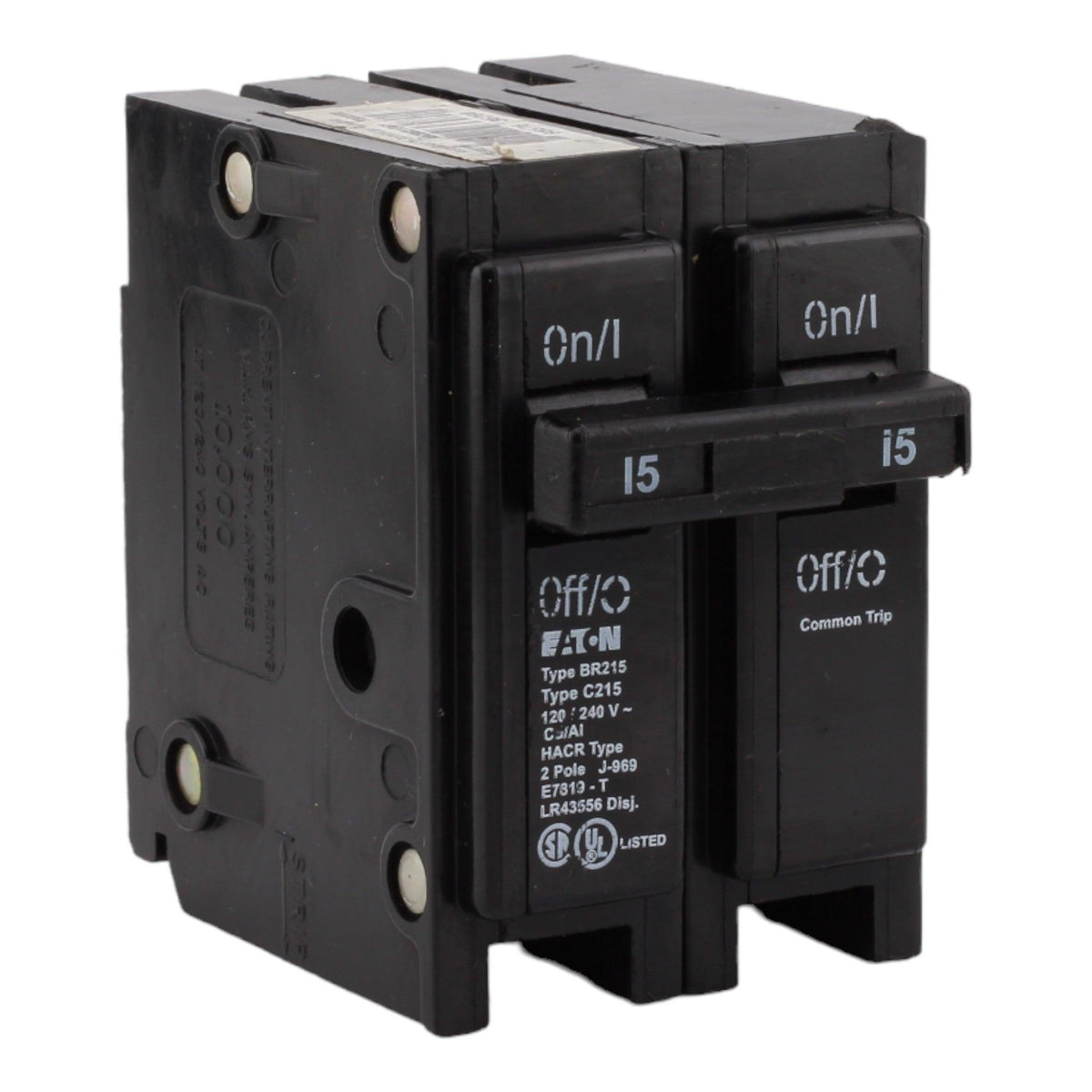 Eaton BR215 15 Amp Double Pole 240V Plug-In Standard Trip Circuit Breaker UL