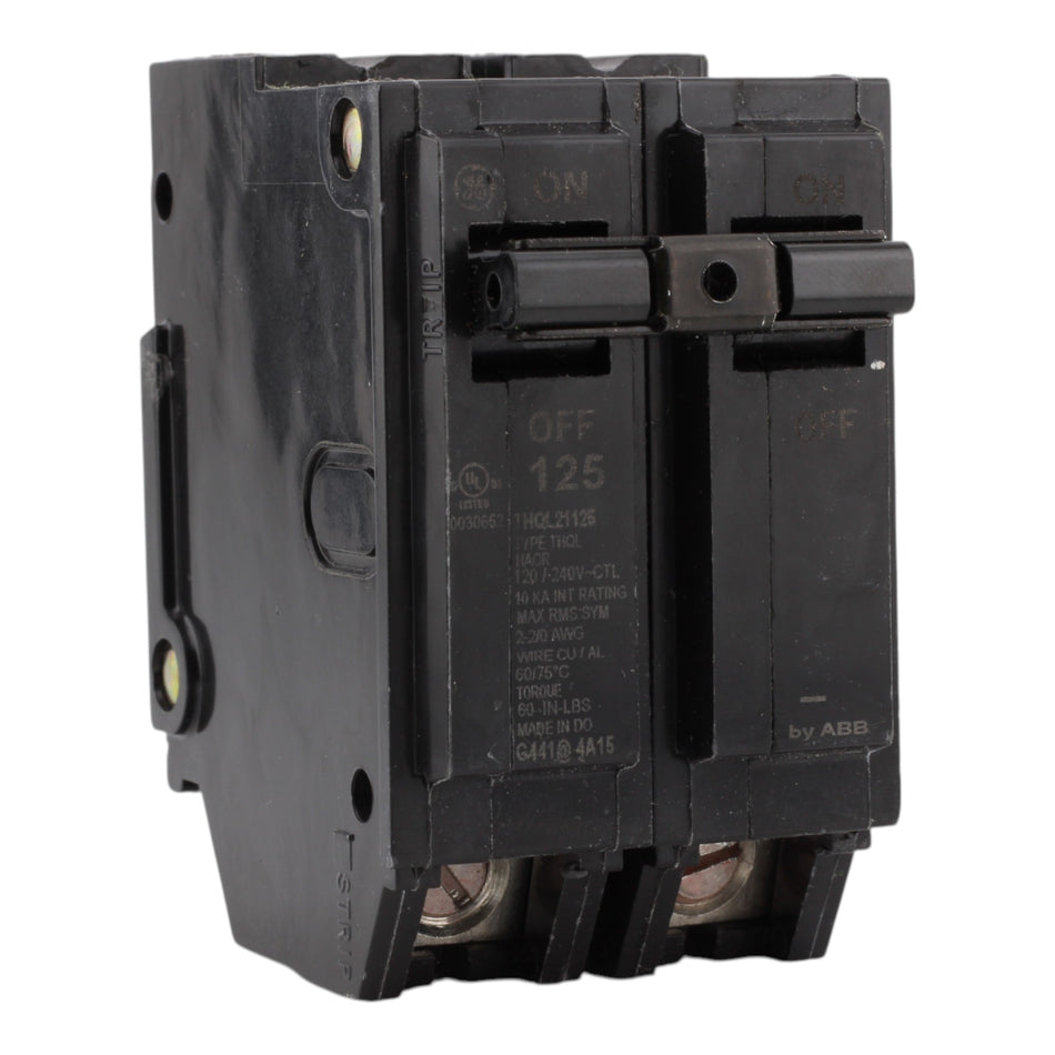 GE THQL21125 125A 2P 120/240V Q-Line Plug-In Circuit Breaker