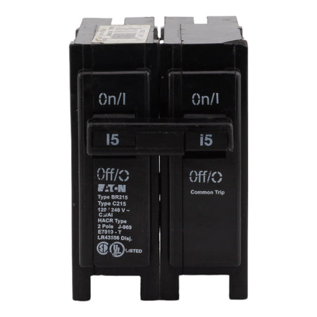 Eaton BR215 15 Amp Double Pole 240V Plug-In Standard Trip Circuit Breaker UL
