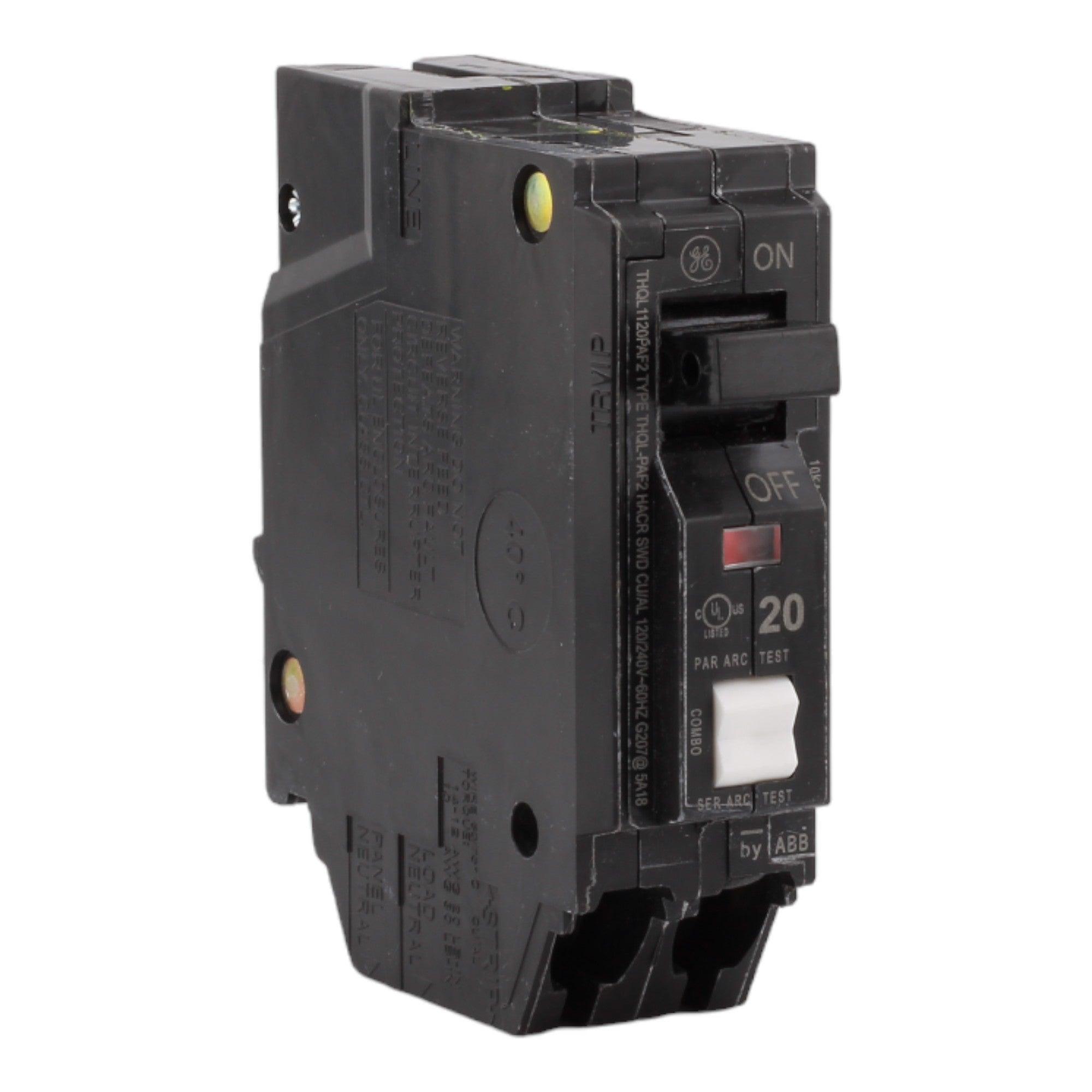GE THQL1120PAF2 20 Amp Single Pole 120V Plug-On Neutral AFCI Arc Fault Circuit Breaker UL