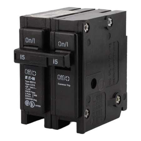 Eaton BR215 15 Amp Double Pole 240V Plug-In Standard Trip Circuit Breaker UL