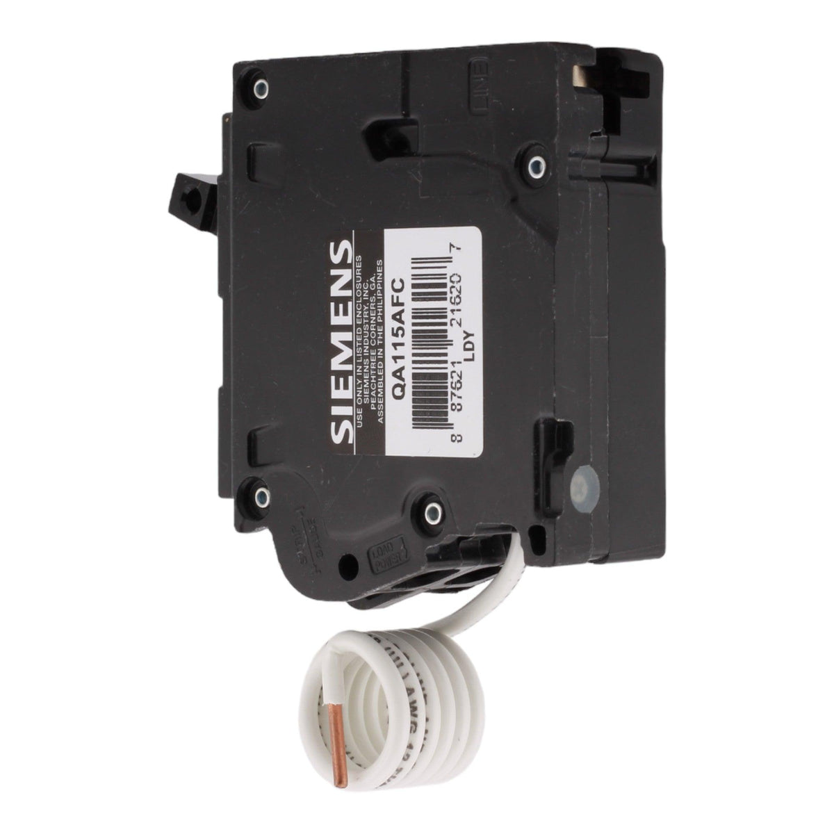Siemens QA115AFC 15 Amp Single Pole Combination AFCI Circuit Breaker, 120V, Plug-In, 10 kAIC, UL Listed