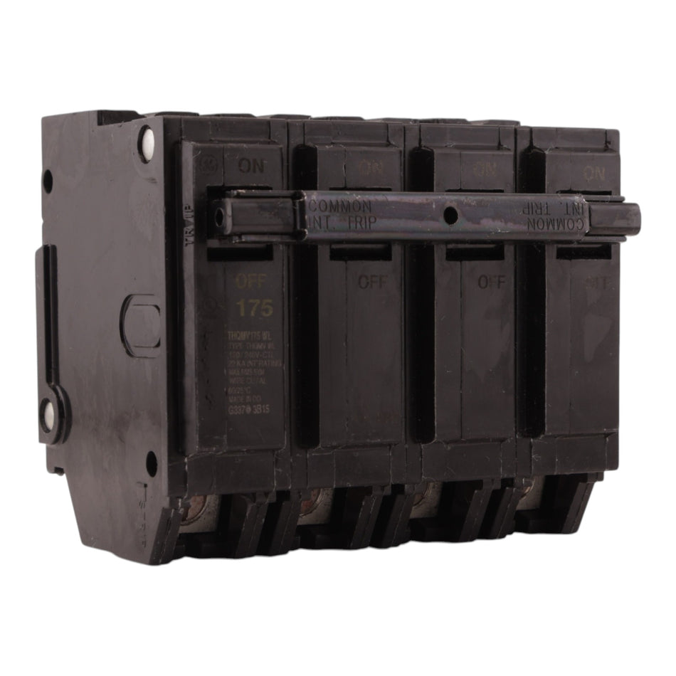GE PowerMark Gold, THQMV175WL, 175A, 2P, 120V, 22kA, Plug-In, Main Circuit Breaker