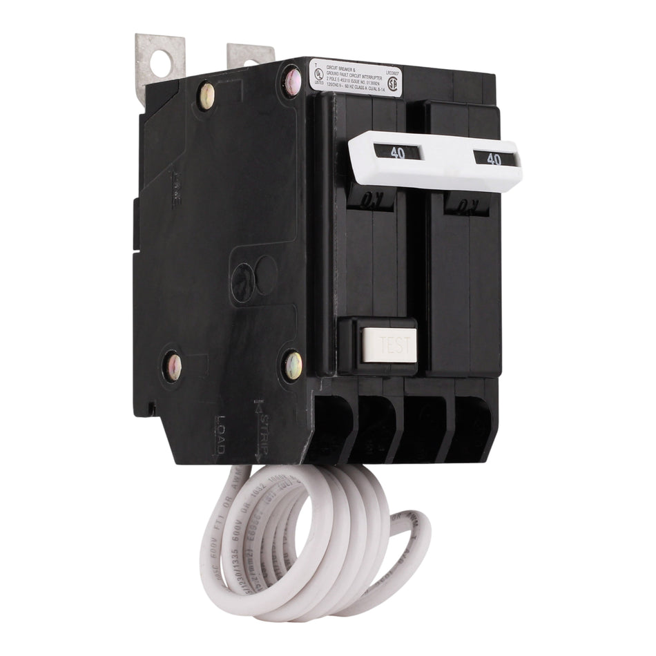Eaton QB QBGFT2040 40A 2P 120/240V GFCI 5mA Bolt-On Circuit Breaker